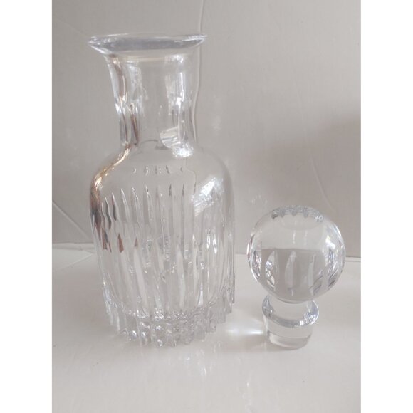 Vintage Hand Blown & Cut Crystal Decanter Artist Signed 12" Large stopper - Picture 5 of 16